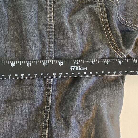 Eddie Bauer Jean Jacket Women's Small Shirt Military Style Charcoal Wash Gray - Picture 9 of 11